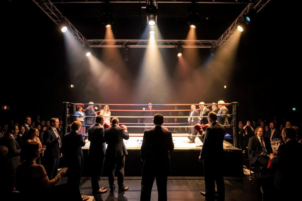 Boksring in de spotlights tijdens Business Boxing For TAAI